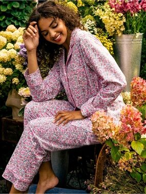 Petite Plume Pima Pajama Set in Fleurs de Rose